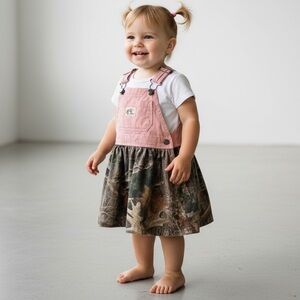 Bass Pro Shops Pink & Camo Overall Dress Toddler 2T